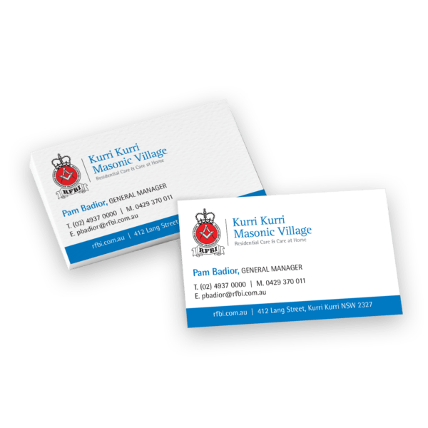 Kurri Kurri Masonic Village business cards