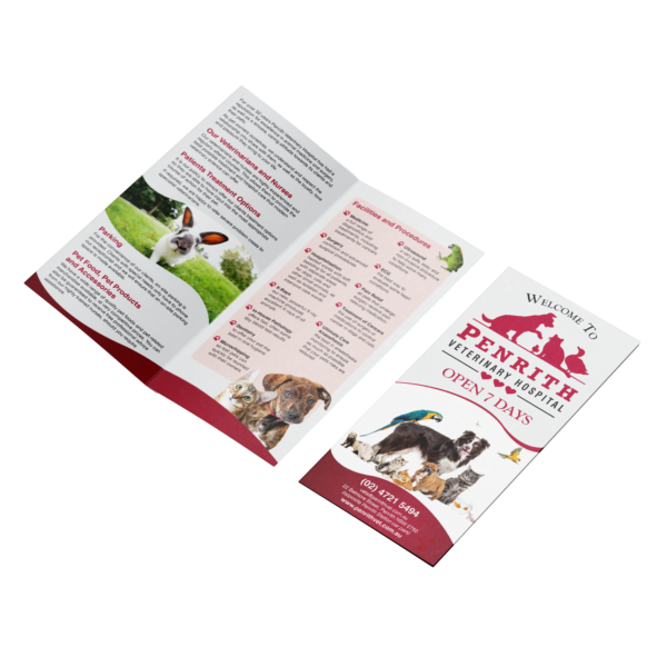 Tri-fold brochure for Penrith Veterinary Hospital