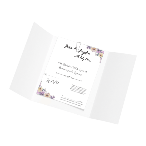 Elegant wedding invitation with floral design